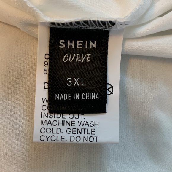SHEIN Curve 3XL black/white off shoulder T-shirt NWOT - Picture 6 of 9